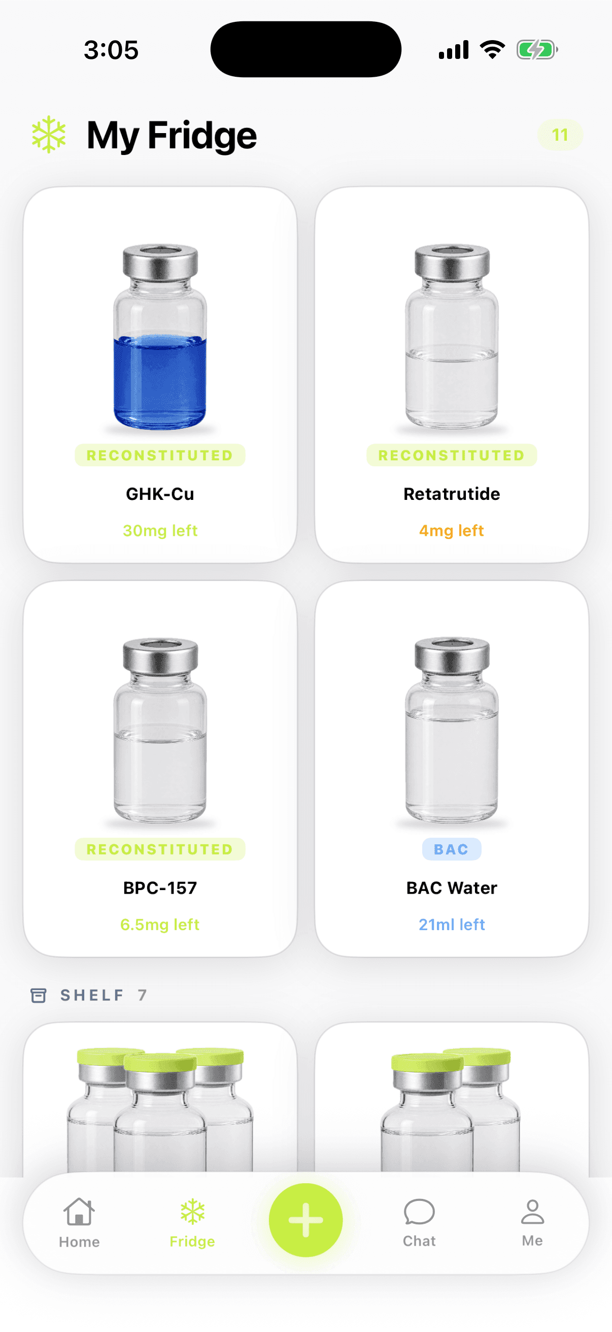 Dosely vial inventory with visual vial records